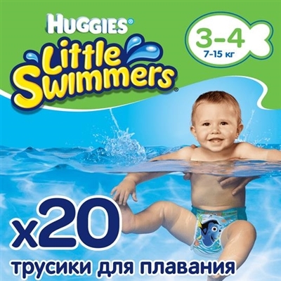 Подгузники-трусики Huggies Little Swimmers размер 3-4, 7-15 кг, для плавания,20 шт : инструкция + цена в аптеках
